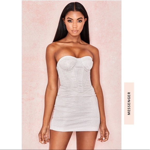 house of cb silver dress